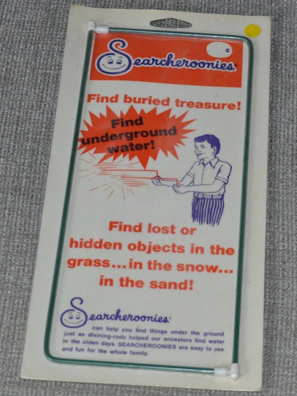 New Sealed Vintage 70s Searcheroonies Toy Divining Rods Dowsing Metal North Van.